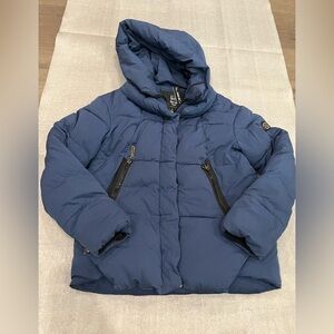 [S]Snow Owl Blue Puffer Jacket with Hood